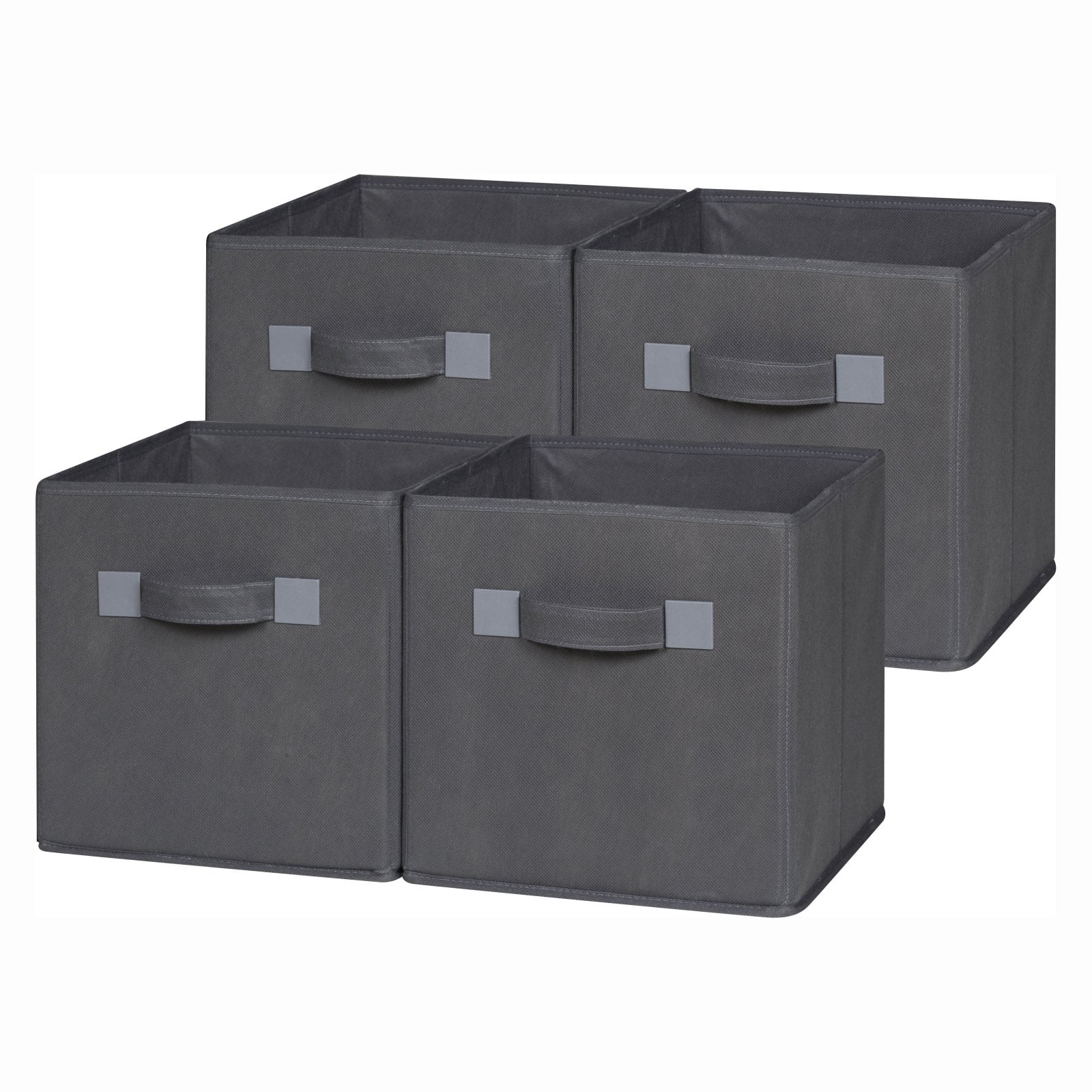 OneSpace 50CB4P04 Foldable Cloth Storage Cube Set, 4 Pack, Gray