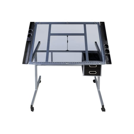 OneSpace - Craft Station Desk - Silver/Blue