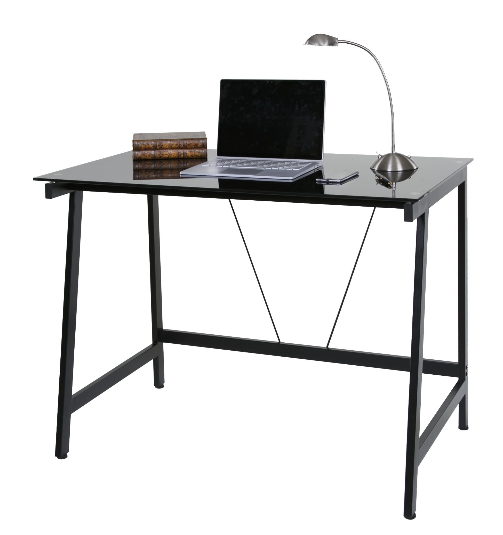 OneSpace 50JN1205 Ultramodern Glass Computer Desk, with PullOut