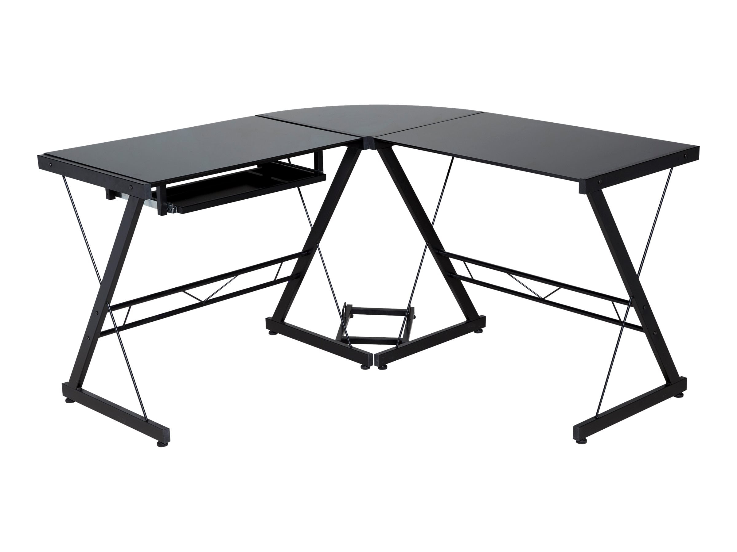Glass l shaped desk walmart discount