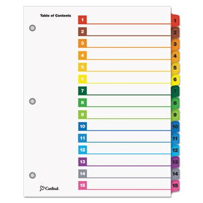 Cardinal OneStep Printable Table of Contents Dividers, Sold as 1 Set Cardinal OneStep Printable Table of Contents Dividers, Sold as 1 Set