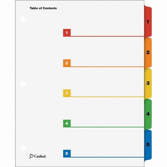 Cardinal, CRD60518, One Step Index System, 5 Per Set