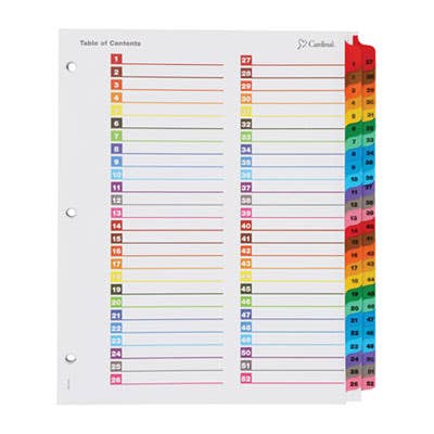 OneStep Printable Table of Contents and Dividers - Double Column, 52 ...