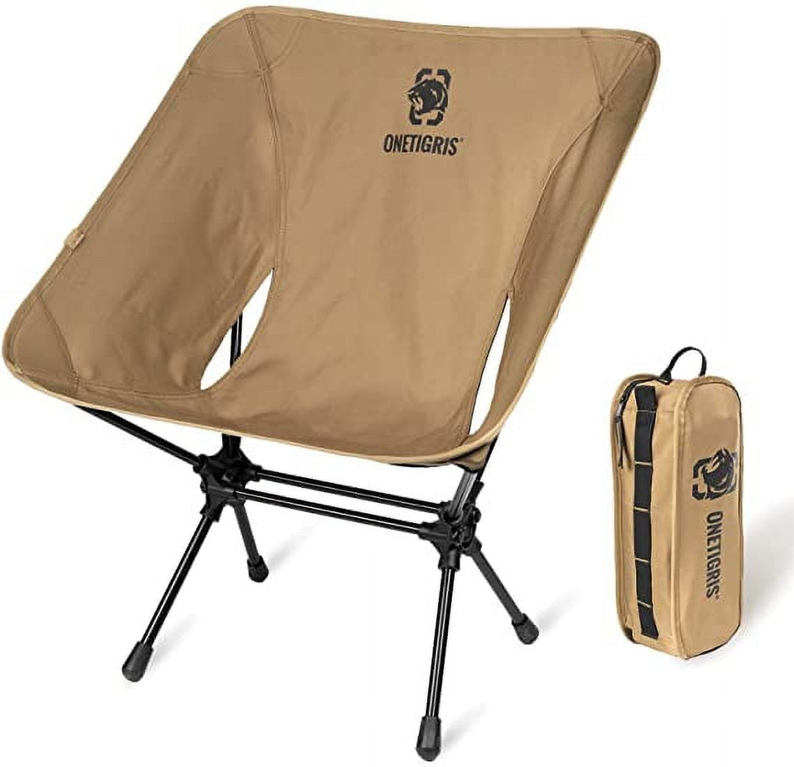 OneTigris Camping Chair Backpacking , 330 lbs Capacity, Heavy Duty Compact  Portable Folding Chair for Camping Hiking Gardening Travel Beach Picnic