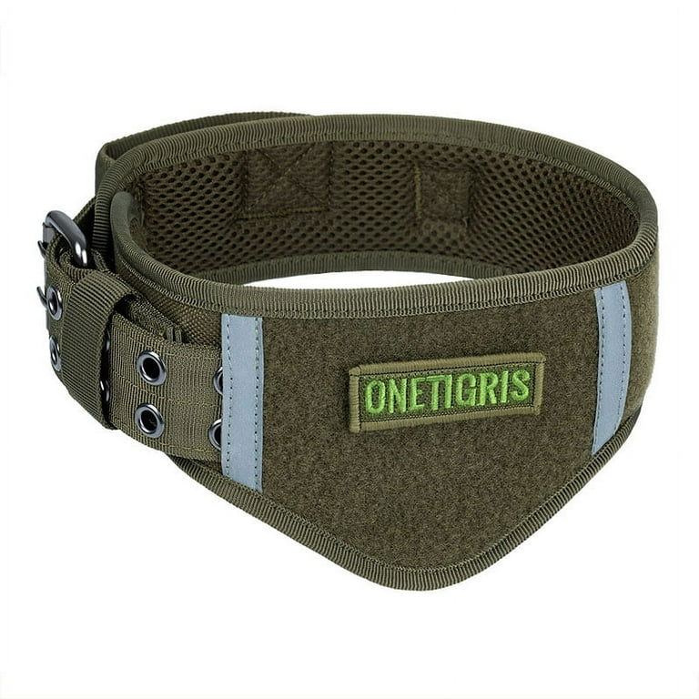 Onetigris military adjustable dog collar with best sale metal d ring & buckle 2 sizes