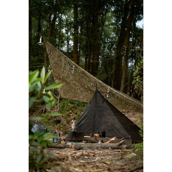 OneTigris Mesh Teepee Tent, Ultralight 1 Person Screen Room with Waterproof Bathtub Floor for Outdoor Camping Hiking Backpacking Bushcraft Tarp Hot Tent Shelter