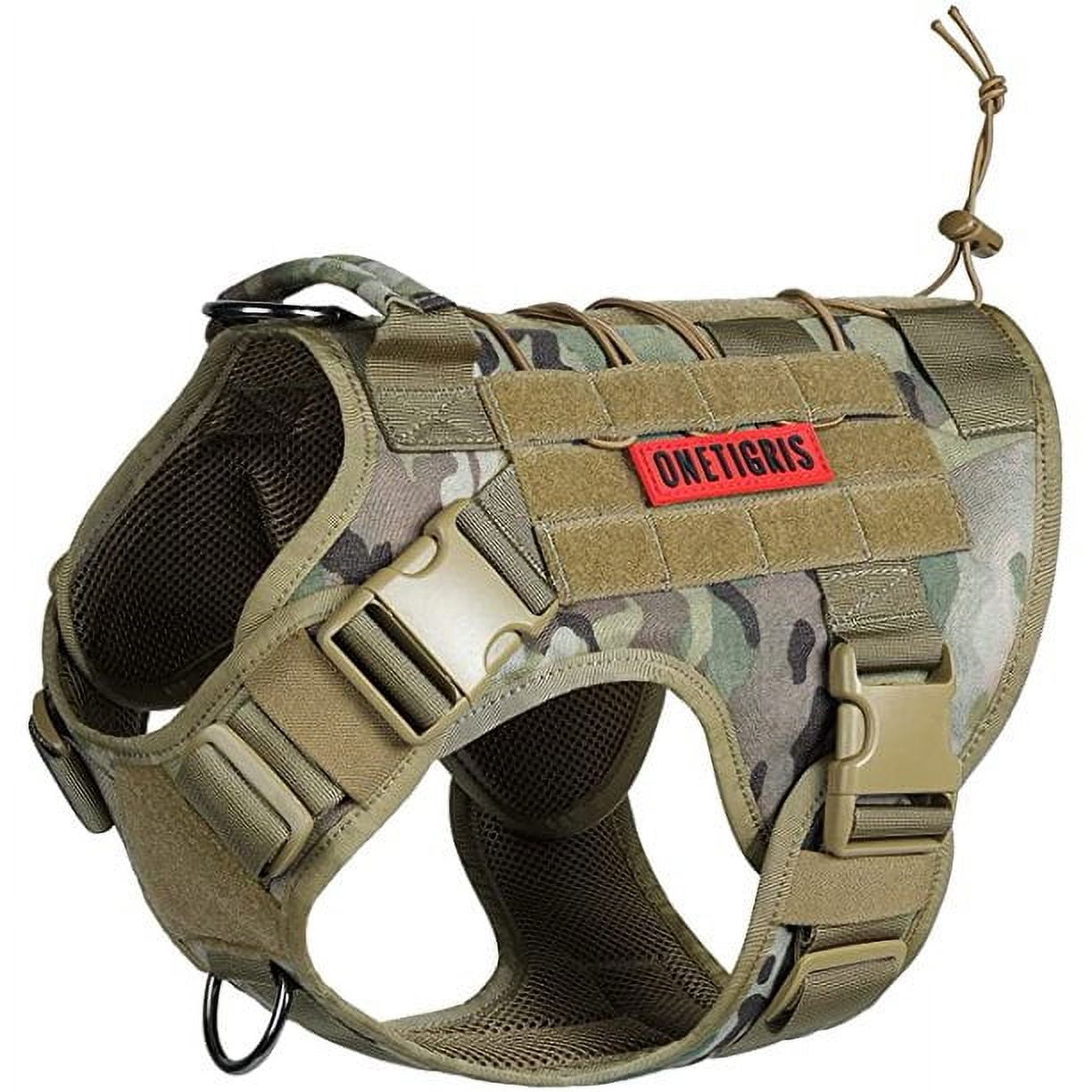 OneTigris Tactical Dog Harness Vest with Handle, Military Dog Harness for  Large Medium Dogs,No-Pull Dog Vest with Hook & Loop Panels,Adjustable Dog