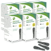 OneTouch Delica Plus Lancets - 180 Count - 30-Gauge Lancets for Blood Sugar Testing - Virtually Pain-Free - Single-Use for Glucose Monitoring & Diabetes Supplies - 30 Count/Pack 6 Pack