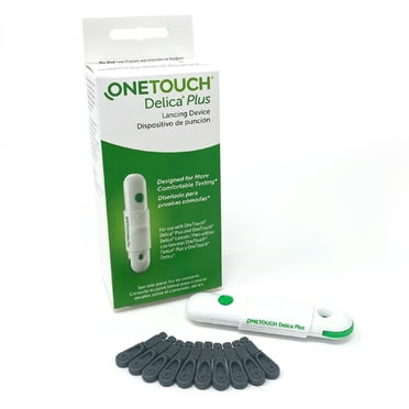 OneTouch Delica Plus Lancing Device For Diabetes Testing | Diabetic Testing Kit Including One Lancing Device and 10 Sterile Lancets for Diabetes Testing | Diabetic Supplies For Blood Sugar Test Kit