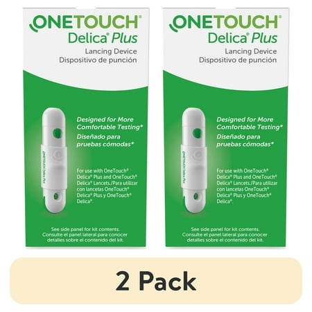 (2 pack) Onetouch Delica Plus Lancing Device Smooth Blood Monitoring Glucose, 10ct