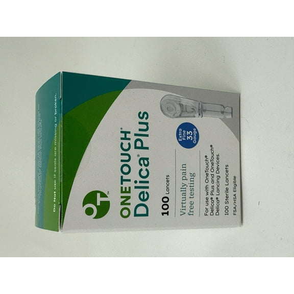 OneTouch Delica Plus Sterile Lancets, Extra Fine 33 Gauge, 100 Count