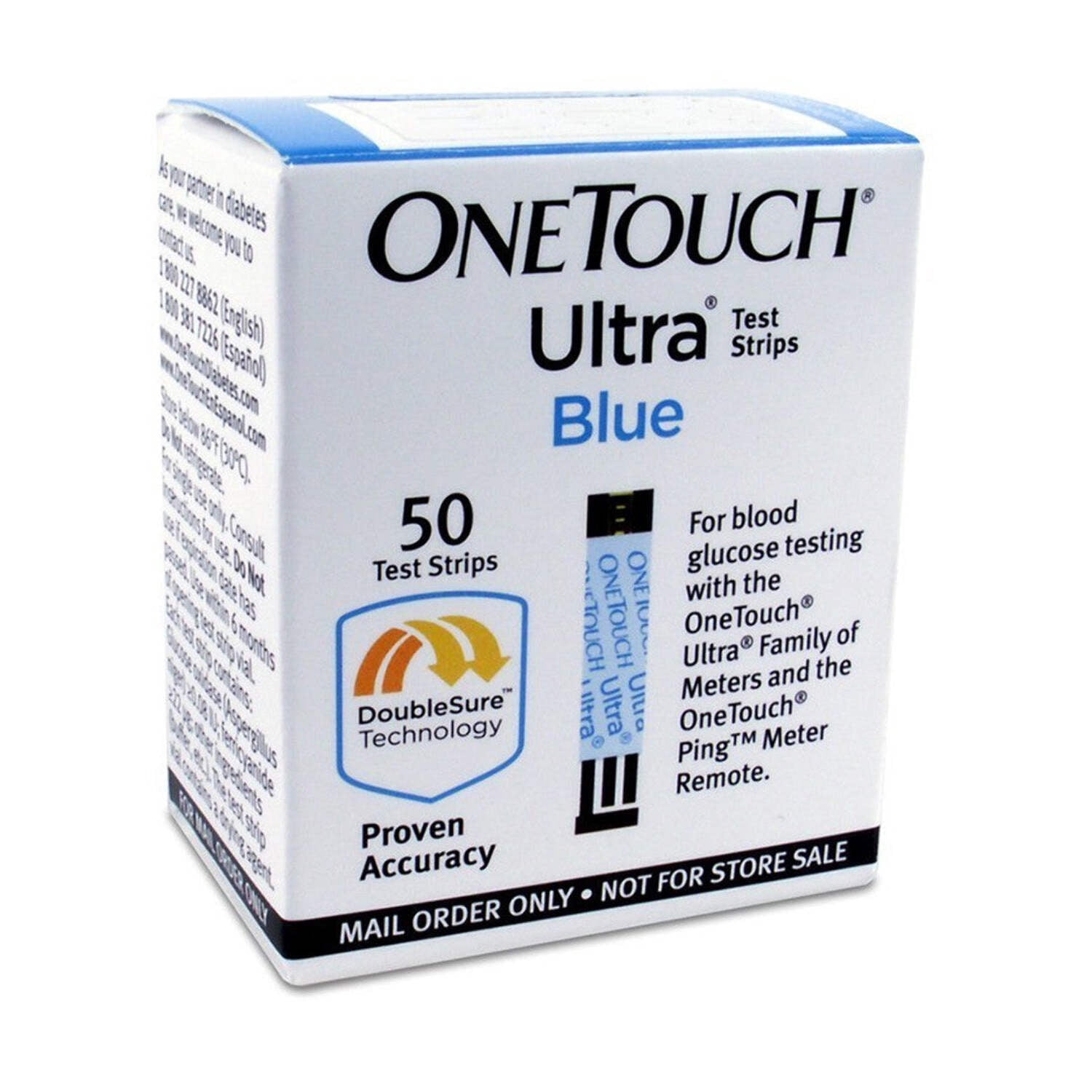 OneTouch Ultra Blue Blood Glucose Test Strips, 50 Ct
