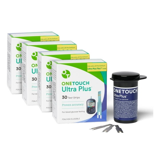 OneTouch Ultra Plus Diabetic Test Strips - 120 ct (Only Works With OneTouch Ultra Plus Flex Blood Sugar Meter)