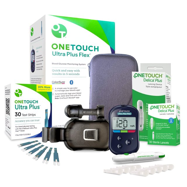 Ultra Plus Flex Value Diabetes Testing Kit Blood Sugar Test