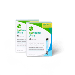 OneTouch Ultra Test Strips for Diabetes - 120 Count Diabetic Test Strips | Blood Sugar Test Strips for Blood Glucose Monitor Kit (2 Boxes, 60 Diabetes Test Strips Each)