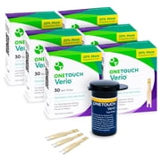 OneTouch Verio Test Strips - 180 Count - Diabetic Test Strips for Blood Glucose Meter & Daily Blood Sugar Levels - 30 Count/Pack 6 Pack