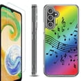 thumbnail image 1 of OneToughShield ® Case Compatible with Samsung Galaxy A25 5G, Shockproof Bumper Phone Case, with Tempered Glass Screen Protector - Music Notes / Rainbow, 1 of 4