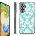 thumbnail image 1 of OneToughShield ® Case Compatible with Samsung Galaxy A25 5G, Shockproof Bumper Phone Case, with Tempered Glass Screen Protector - Victorian White/Teal, 1 of 4