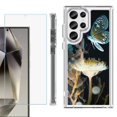 thumbnail image 1 of OneToughShield ® Case Compatible with Samsung Galaxy S24 Ultra, Shockproof Bumper Phone Case, with Tempered Glass Screen Protector - Butterfly Translucent, 1 of 4