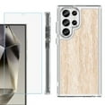 thumbnail image 1 of OneToughShield ® Case Compatible with Samsung Galaxy S24 Ultra, Shockproof Bumper Phone Case, with Tempered Glass Screen Protector - Marble/Coffee Tone, 1 of 4