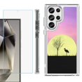 thumbnail image 1 of OneToughShield ® Case Compatible with Samsung Galaxy S24 Ultra, Shockproof Bumper Phone Case, with Tempered Glass Screen Protector - Moonlight Flamingo, 1 of 4
