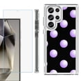 thumbnail image 1 of OneToughShield ® Case Compatible with Samsung Galaxy S24 Ultra, Shockproof Bumper Phone Case, with Tempered Glass Screen Protector - Polka Dot / Purple, 1 of 4