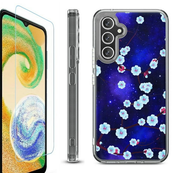 OneToughShield ® Case Compatible with Samsung Galaxy A25 5G, Shockproof Bumper Phone Case, with Tempered Glass Screen Protector - Blossom Stars