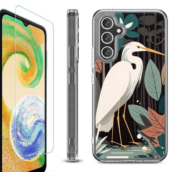 OneToughShield ® Case Compatible with Samsung Galaxy A25 5G, Shockproof Bumper Phone Case, with Tempered Glass Screen Protector - Egret