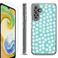 thumbnail image 1 of OneToughShield ® Case Compatible with Samsung Galaxy A25 5G, Shockproof Bumper Phone Case, with Tempered Glass Screen Protector - Flower/Teal, 1 of 4