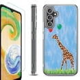 thumbnail image 1 of OneToughShield ® Case Compatible with Samsung Galaxy A25 5G, Shockproof Bumper Phone Case, with Tempered Glass Screen Protector - Giraffe/Balloon, 1 of 4