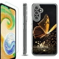 thumbnail image 1 of OneToughShield ® Case Compatible with Samsung Galaxy A25 5G, Shockproof Bumper Phone Case, with Tempered Glass Screen Protector - Golden Butterfly, 1 of 4