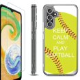 thumbnail image 1 of OneToughShield ® Case Compatible with Samsung Galaxy A25 5G, Shockproof Bumper Phone Case, with Tempered Glass Screen Protector - Keep Calm Softball, 1 of 4