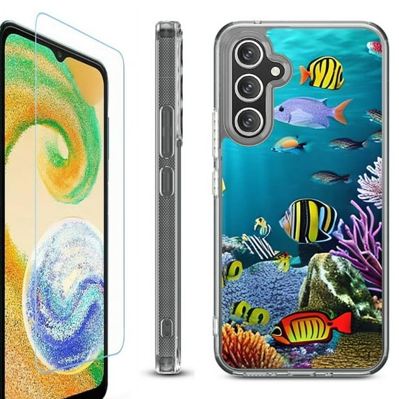 OneToughShield ® Case Compatible with Samsung Galaxy A25 5G, Shockproof Bumper Phone Case, with Tempered Glass Screen Protector - Underwater