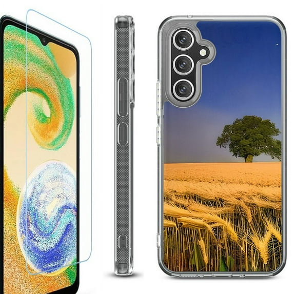 OneToughShield ® Case Compatible with Samsung Galaxy A25 5G, Shockproof Bumper Phone Case, with Tempered Glass Screen Protector - Wheatfield
