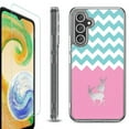 thumbnail image 1 of OneToughShield ® Case Compatible with Samsung Galaxy S24, Shockproof Bumper Phone Case, with Tempered Glass Screen Protector - Chevron/Teal/Deer, 1 of 4