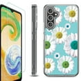 thumbnail image 1 of OneToughShield ® Case Compatible with Samsung Galaxy S24, Shockproof Bumper Phone Case, with Tempered Glass Screen Protector - Daisy/Teal, 1 of 4
