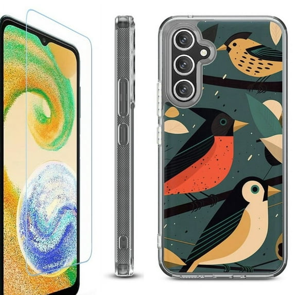 OneToughShield ® Case Compatible with Samsung Galaxy S24, Shockproof Bumper Phone Case, with Tempered Glass Screen Protector - Songbird