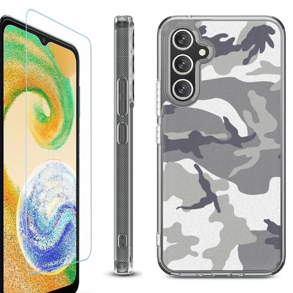 OneToughShield ® Case Compatible with Samsung Galaxy S24, Shockproof Bumper Phone Case, with Tempered Glass Screen Protector - Urban Camo