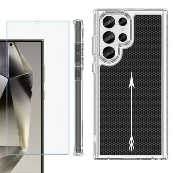 OneToughShield ® Case Compatible with Samsung Galaxy S24 Ultra, Shockproof Bumper Phone Case, with Tempered Glass Screen Protector - Arrow