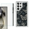 thumbnail image 1 of OneToughShield ® Case Compatible with Samsung Galaxy S24 Ultra, Shockproof Bumper Phone Case, with Tempered Glass Screen Protector - Butterfly BW, 1 of 4