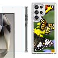 thumbnail image 1 of OneToughShield ® Case Compatible with Samsung Galaxy S24 Ultra, Shockproof Bumper Phone Case, with Tempered Glass Screen Protector - Butterfly/Flower, 1 of 4