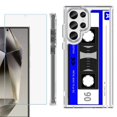 thumbnail image 1 of OneToughShield ® Case Compatible with Samsung Galaxy S24 Ultra, Shockproof Bumper Phone Case, with Tempered Glass Screen Protector - Cassette Blue, 1 of 4