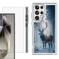 thumbnail image 1 of OneToughShield ® Case Compatible with Samsung Galaxy S24 Ultra, Shockproof Bumper Phone Case, with Tempered Glass Screen Protector - Deer Winter, 1 of 4