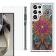thumbnail image 1 of OneToughShield ® Case Compatible with Samsung Galaxy S24 Ultra, Shockproof Bumper Phone Case, with Tempered Glass Screen Protector - Doodle Art, 1 of 4
