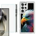 thumbnail image 1 of OneToughShield ® Case Compatible with Samsung Galaxy S24 Ultra, Shockproof Bumper Phone Case, with Tempered Glass Screen Protector - Geometric Eagle, 1 of 4
