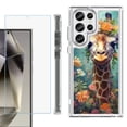 thumbnail image 1 of OneToughShield ® Case Compatible with Samsung Galaxy S24 Ultra, Shockproof Bumper Phone Case, with Tempered Glass Screen Protector - Giraffe Flower, 1 of 4