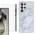 thumbnail image 1 of OneToughShield ® Case Compatible with Samsung Galaxy S24 Ultra, Shockproof Bumper Phone Case, with Tempered Glass Screen Protector - Marble / Clouds, 1 of 4