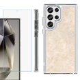 thumbnail image 1 of OneToughShield ® Case Compatible with Samsung Galaxy S24 Ultra, Shockproof Bumper Phone Case, with Tempered Glass Screen Protector - Marble / Latte, 1 of 4