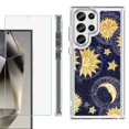 thumbnail image 1 of OneToughShield ® Case Compatible with Samsung Galaxy S24 Ultra, Shockproof Bumper Phone Case, with Tempered Glass Screen Protector - Moon Sun Star, 1 of 4