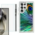 thumbnail image 1 of OneToughShield ® Case Compatible with Samsung Galaxy S24 Ultra, Shockproof Bumper Phone Case, with Tempered Glass Screen Protector - Peacock Feather, 1 of 4